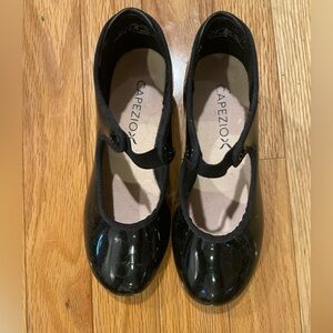 Capezio girls jr tyette black kids tap shoes sz 12 1/2